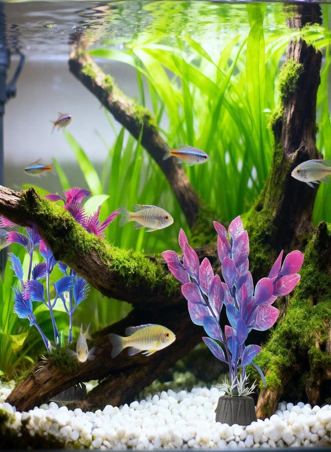 Eldraqth 2 Pcs Plastic Artificial Floating Aquarium Plants Small Aquarium Plant for Betta Fish Tank 4.5 Inch Fish Tank Decorations Aquatic Water Grass Plastic Artificial Plant Reptiles Plants - Image 4